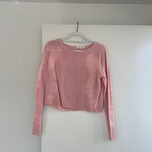 Loveshackfancy pink tie dye rinse sweater